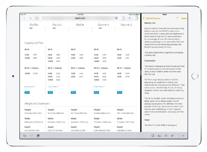 iPad Pro Side-by-Side Multitasking