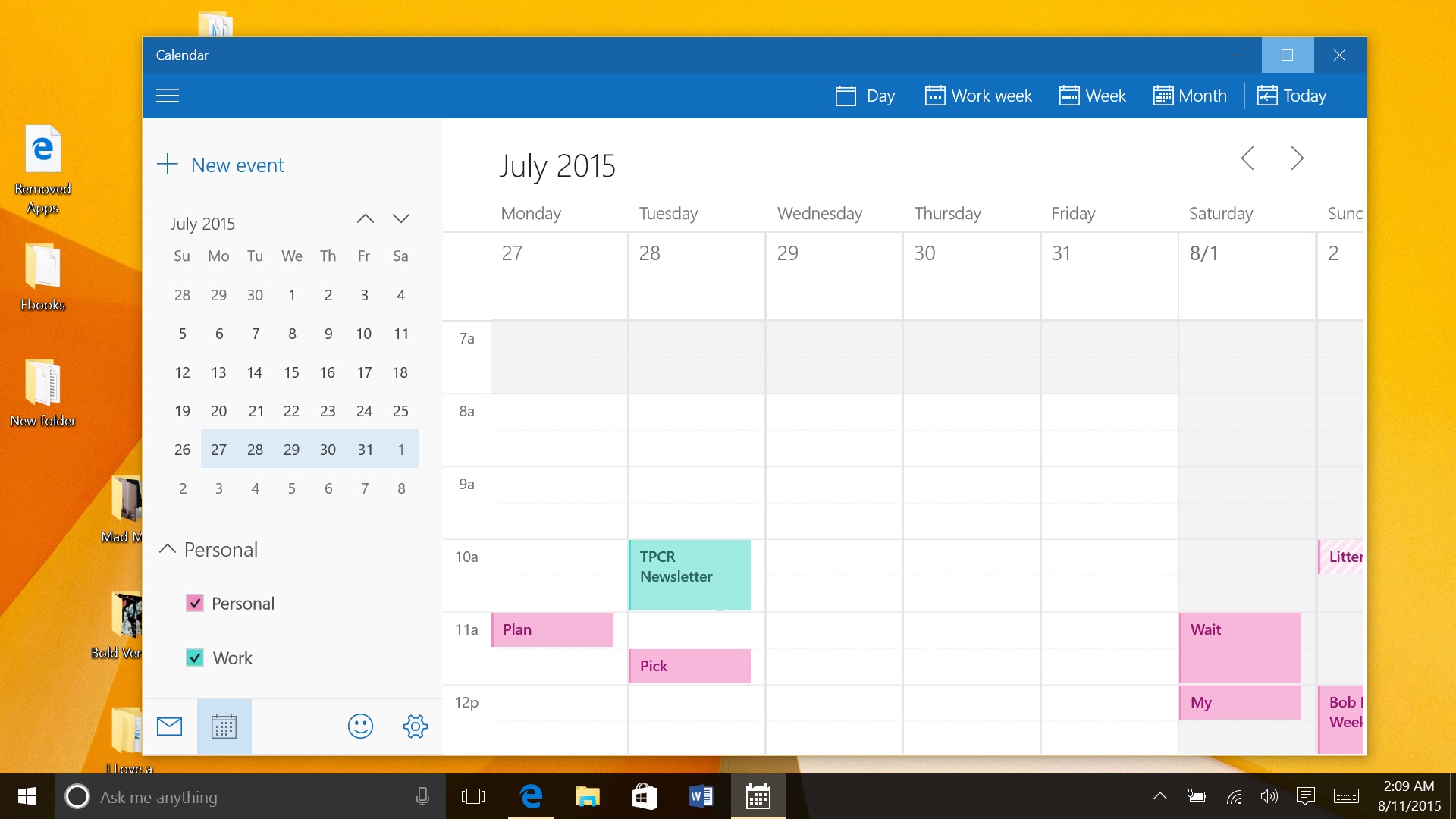google calendar app for window 10